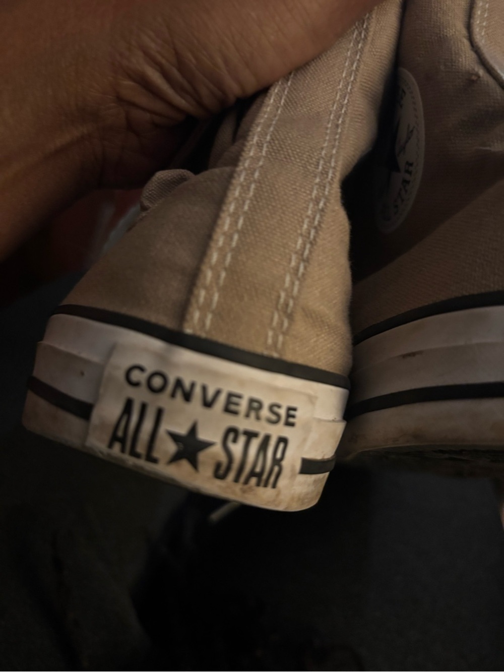 Men’s High-Top Canvas Sneakers in Tan with Green Camo Lining - Picture 6 of 9
